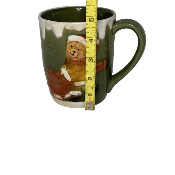 Santa Bear With Sleigh And Snowflakes Holiday Christmas Winter 16 ounce Mug - Picture 4 of 5